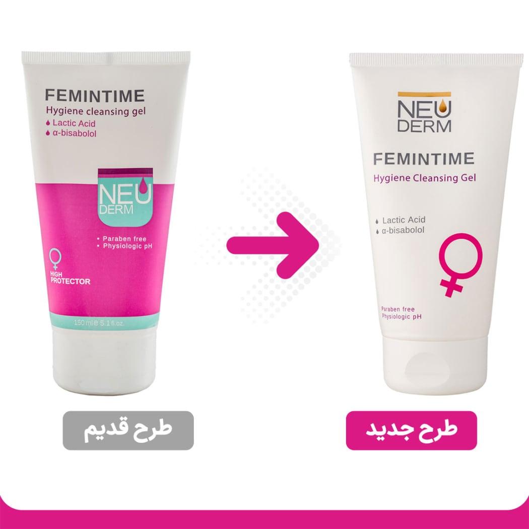 ژل بهداشتی بانوان Femintime حجم 150میل نئودرم — تصویر ۲