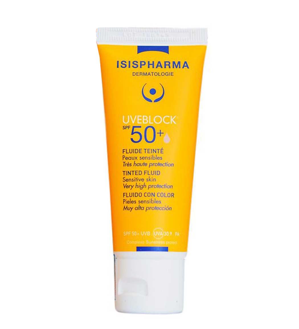 ضد آفتاب فلوئیدی یووی بلاک SPF50 رنگی آیسیس فارما