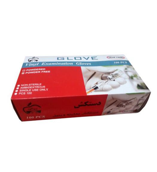 دستکش معاینه وینیل بسته 100 عددی
