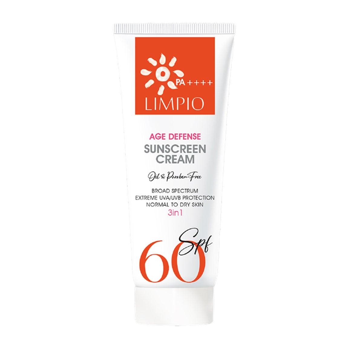 کرم ضد آفتاب فاقد رنگ Spf60 مناسب انواع پوست 50میل