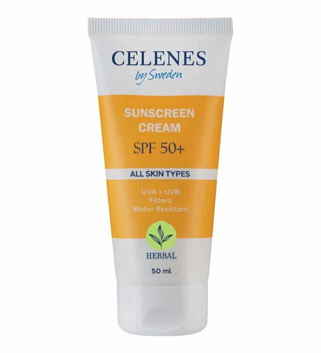 کرم ضد آفتاب هربال spf50 انواع پوست سلنز