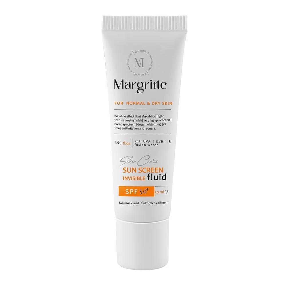 ضد آفتاب بی رنگ مناسب پوست خشک و نرمال + SPF50 مارگریت