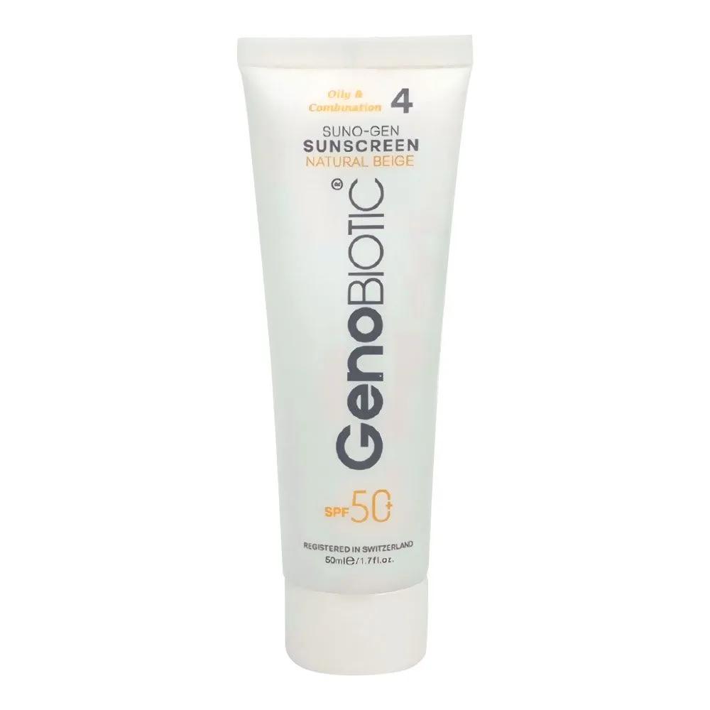 ضد آفتاب رنگ 4 طبیعی پوست چرب SPF50 ژنو بایوتیک
