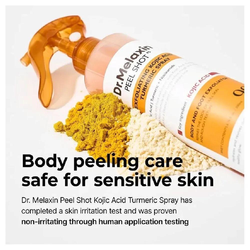 اسپری لایه بردار بدن دکتر ملاکسین Exfoliating Kojic acid حجم 200میل Dr Melaxin — تصویر ۴