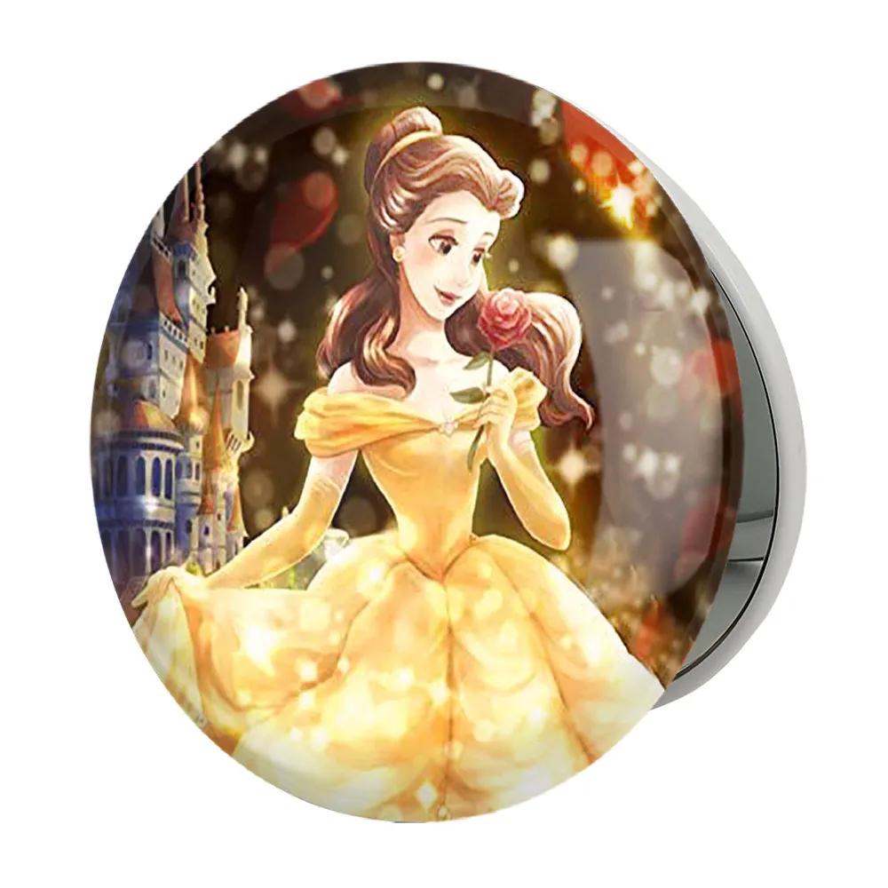 آینه جیبی خندالو طرح انیمیشن دیو  و دلبر Beauty And The Beast مدل تاشو کد 1783