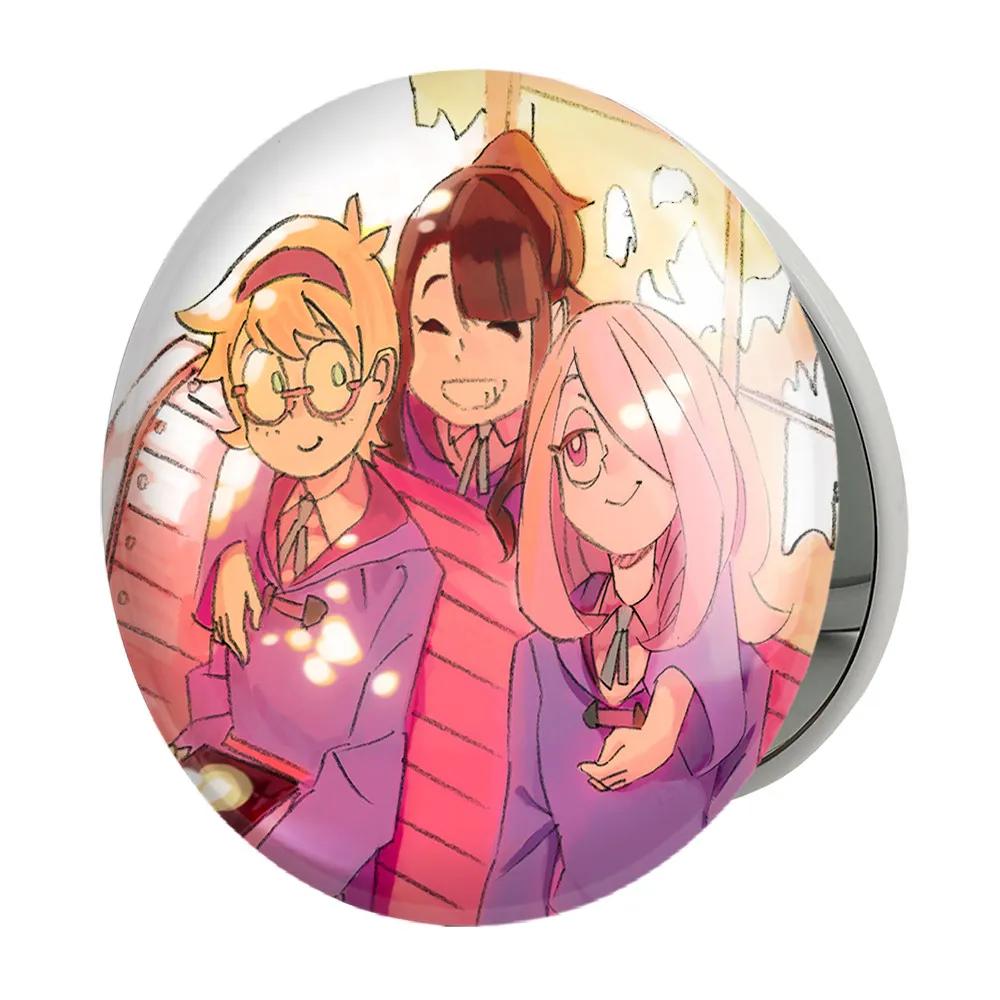 آینه جیبی خندالو طرح سوسی و اکو و جانسون انیمه جادوگران کوچک Little Witch Academia مدل تاشو کد 22886