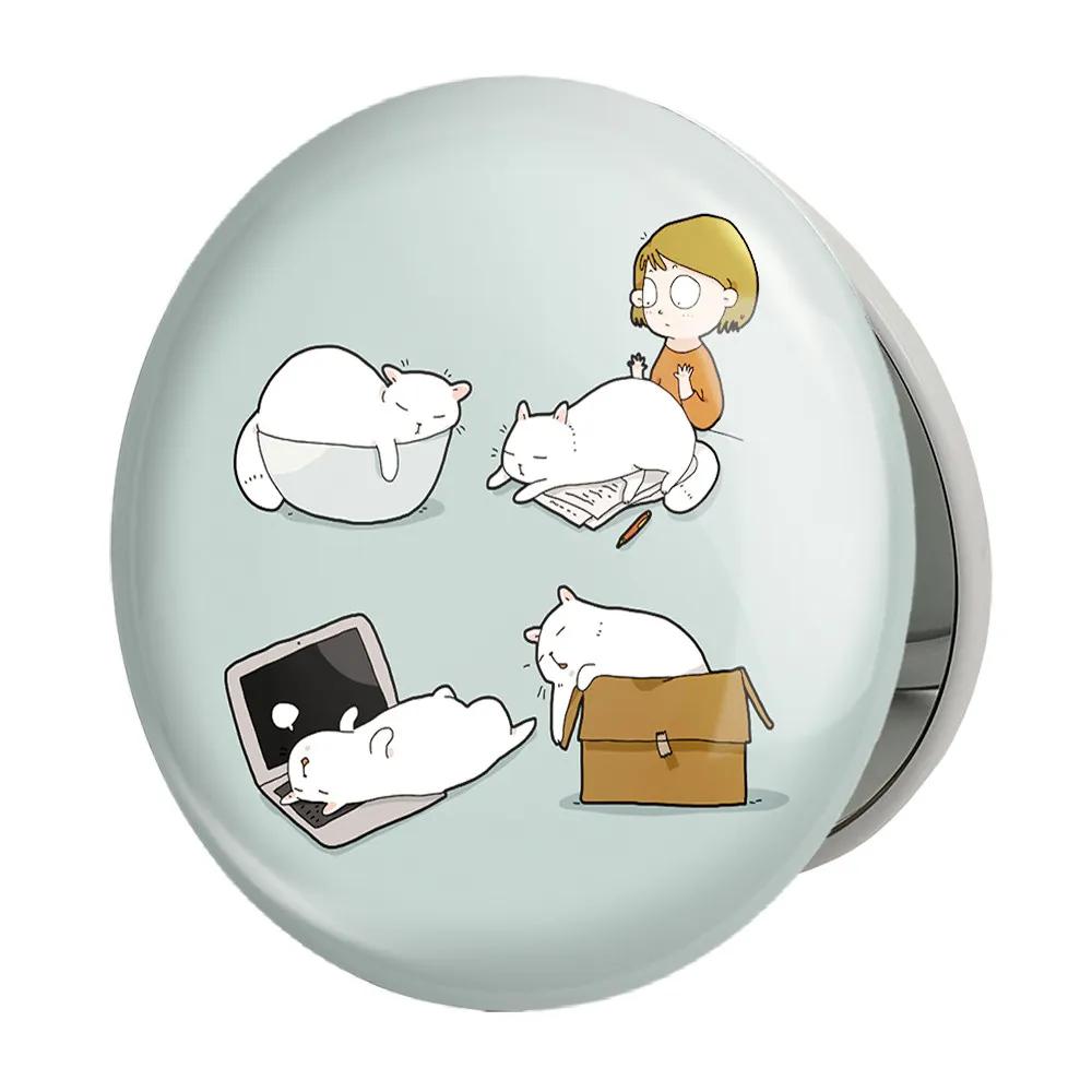 آینه جیبی خندالو طرح گربه Cat مدل تاشو کد 23290