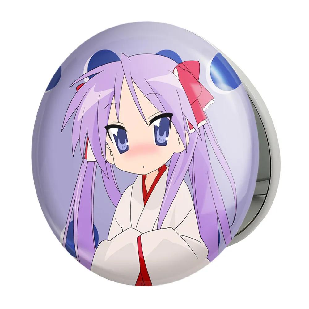آینه جیبی خندالو طرح کاگامی انیمه ستاره خوش شانس Lucky Star مدل تاشو کد 23596