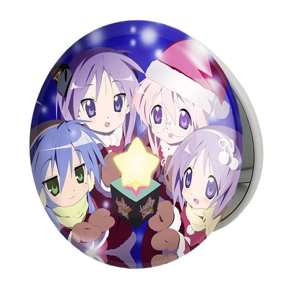 آینه جیبی خندالو طرح انیمه ستاره خوش شانس Lucky Star مدل تاشو کد 23603