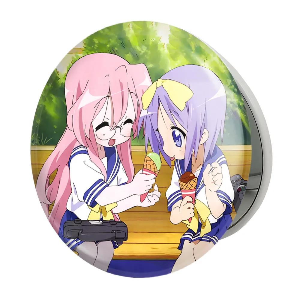 آینه جیبی خندالو طرح انیمه ستاره خوش شانس Lucky Star مدل تاشو کد 23604
