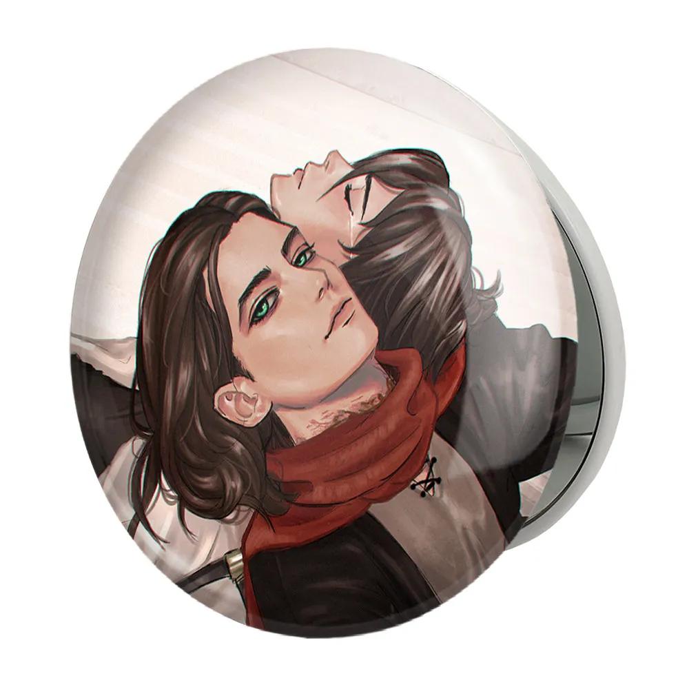 آینه جیبی خندالو طرح میکاسا و ارن انیمه اتک آن تایتان Attack on Titan مدل تاشو کد 11043