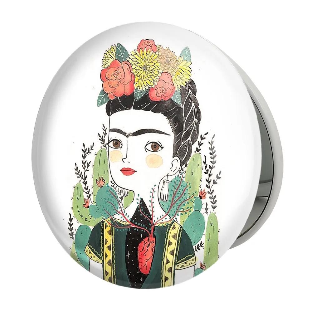 آینه جیبی خندالو طرح فریدا کالو Frida Kahlo مدل تاشو کد 3716