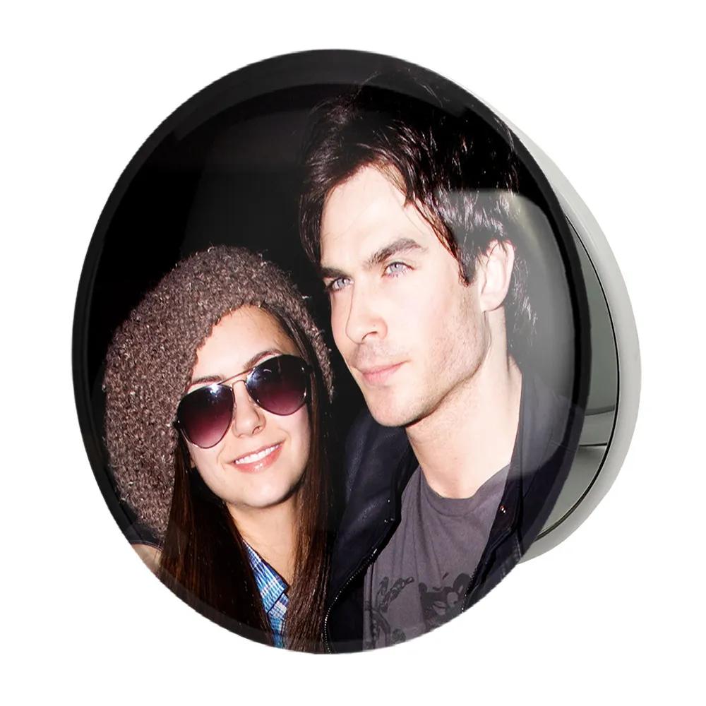 آینه جیبی خندالو طرح دیمون و الینا خاطرات یک خون آشام  The Vampire Diaries  مدل تاشو کد 23698