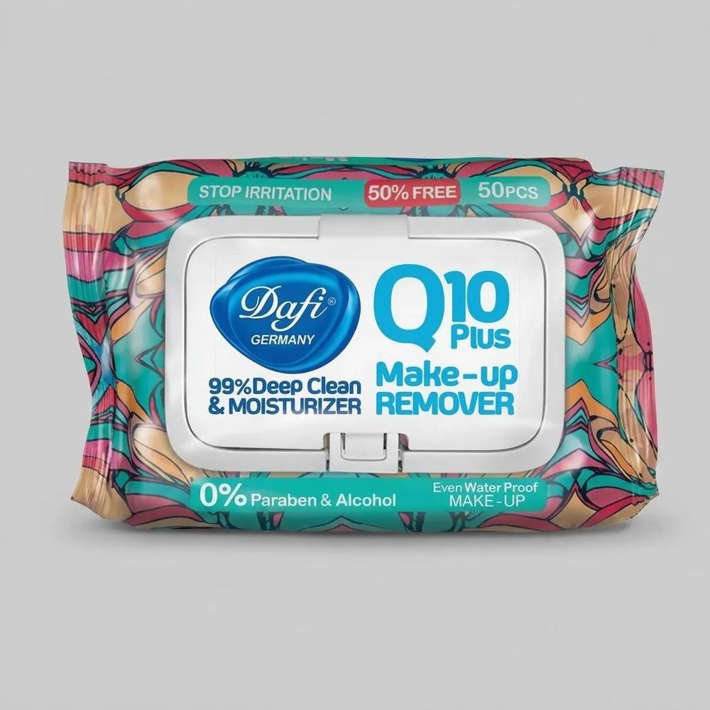 دستمال مرطوب دافی مدل Q10 PLUS STOP IRRIATION بسته 50 عددی — تصویر ۱