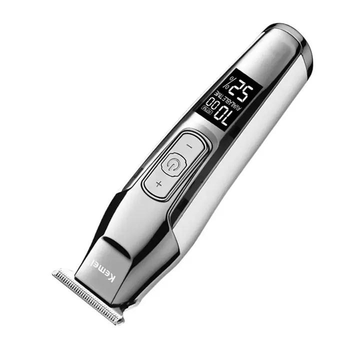 ماشین اصلاح موی سر و صورت کیمی مدل 5027 با باتری قابل شارژ 270 دقیقه‌ای، سرعت موتور 7000 RPM، 4 حالت تنظیم سرعت، 3 عدد شانه قابل تنظیم و نمایشگر وضعیت باتری — تصویر ۴