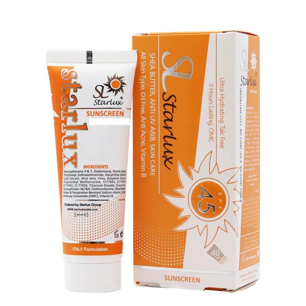 کرم ضد آفتاب رنگی استار لوکس SPF 45 مدل DB ‌مناسب انواع پوست‌ حجم 40 میلی‌لیتر — تصویر ۲