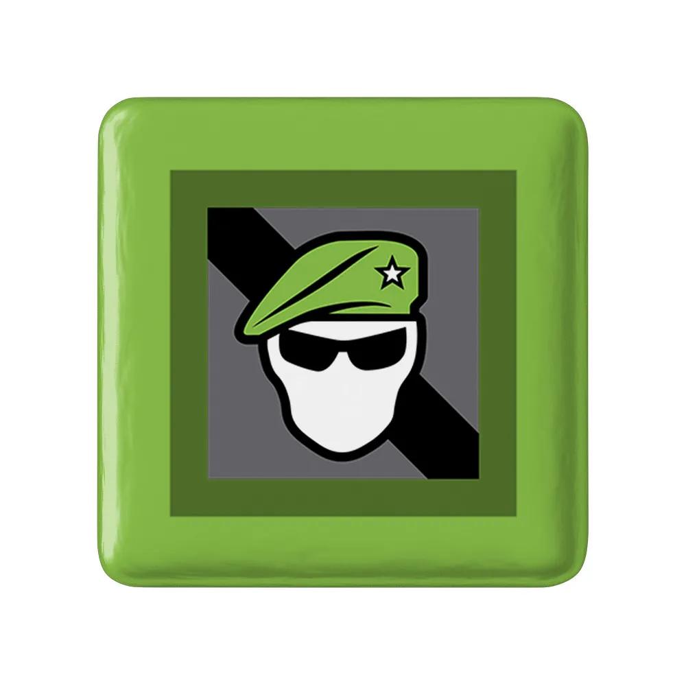 مگنت خندالو طرح recruit_green  بازی رینبو سیکس سیج  مدل مربعی کد 30364