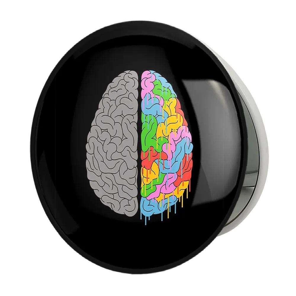آینه جیبی خندالو طرح مغز Brain مدل تاشو کد 31068