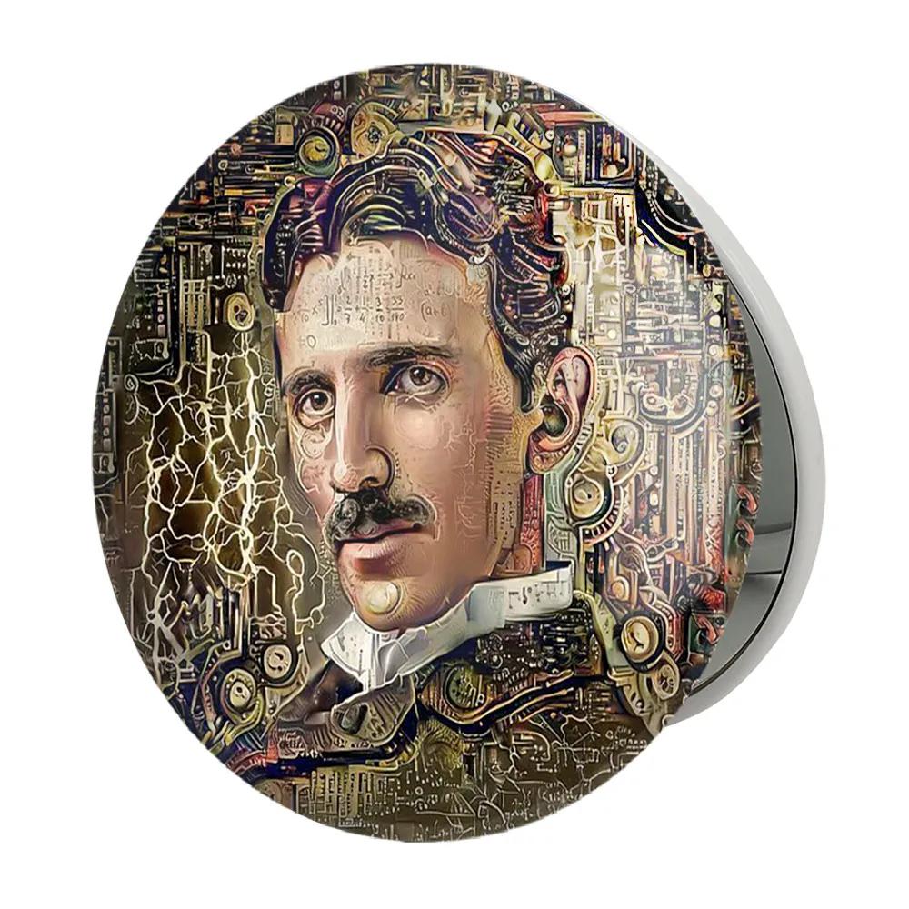 آینه جیبی خندالو طرح نیکولاس تسلا Tesla مدل تاشو کد 29493