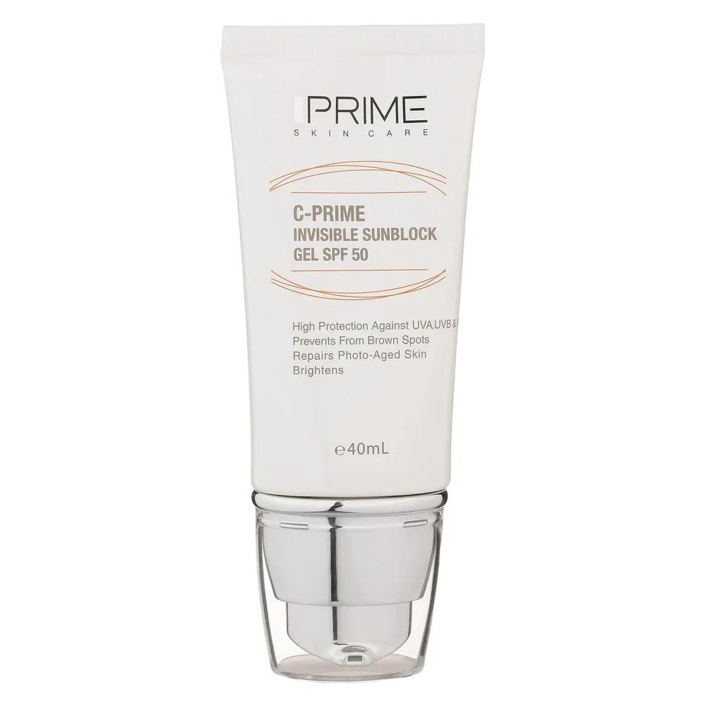 ژل ضدآفتاب بی‌رنگ پرایم SPF50 مدل C-Prime مناسب برای انواع پوست، حجم 40 میلی‌لیتر
