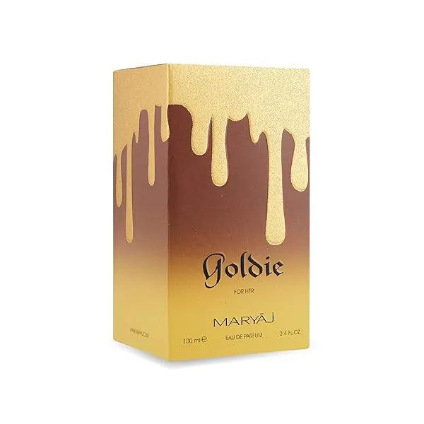 ست ادوپرفیوم زنانه ماریاژ مدل Goldie با رایحه شیرینحجم 100 میلی لیتر و ادوپرفیوم زنانه ماریاژ مدل دوس با رایحه گرم حجم 100 میلی‌لیتر و عطر جیبی زنانه صندل مدل بن بن  با رایحه شیرین حجم 33 میلی لیتر — تصویر ۴