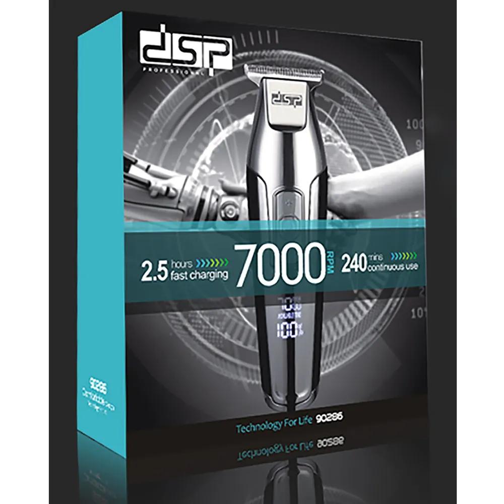 ماشین اصلاح سر و صورت دی اس پی مدل 90286/6CMB با تیغه استیل ضد زنگ، موتور قدرتمند با دور قابل تنظیم تا 7000 دور در دقیقه، نمایش وضعیت باتری، 6 عدد شانه راهنما و شانه فید، باتری قابل شارژ با 240 دقیقه استفاده مداوم — تصویر ۴