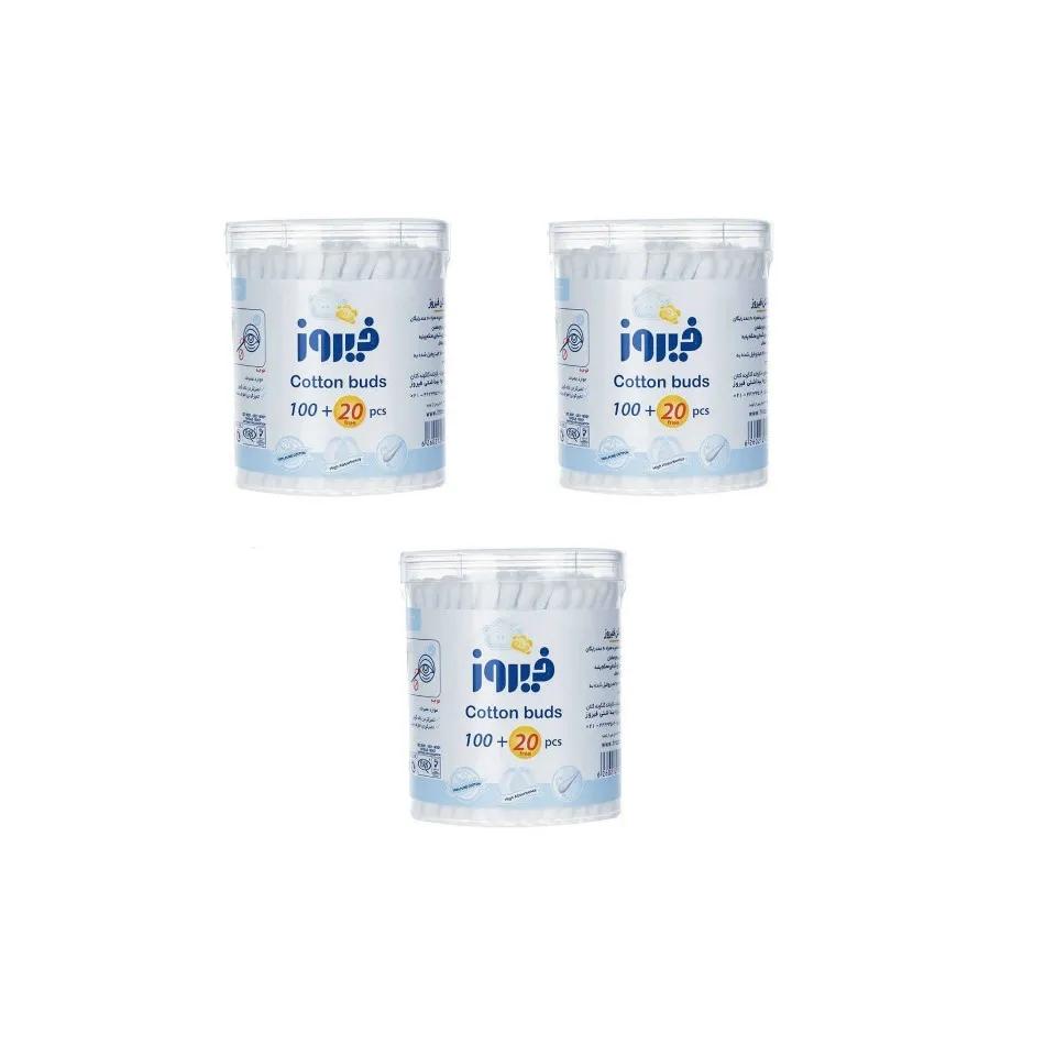 گوش پاک کن فیروز مدل high absorbency بسته 3 عددی — تصویر ۱