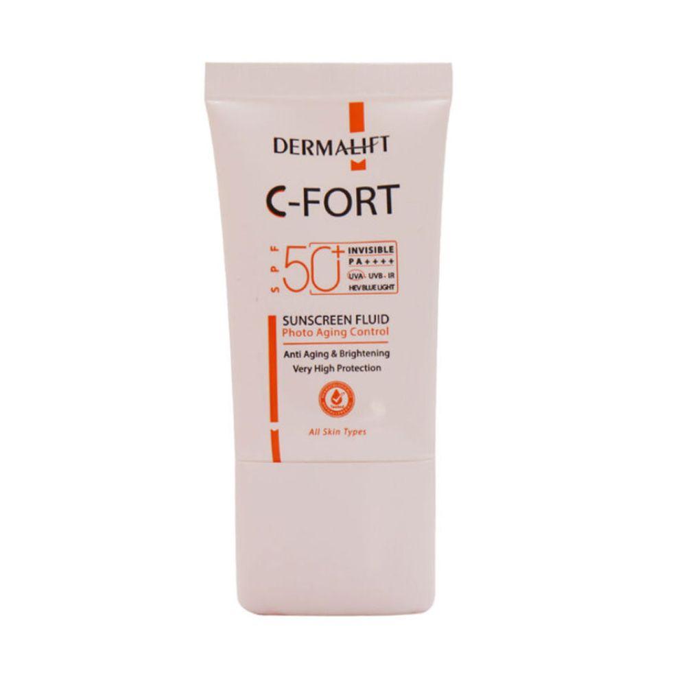 فلوئید ضد آفتاب مدل C-Fort با SPF50 مناسب انواع پوست حجم 40 میلی لیتر