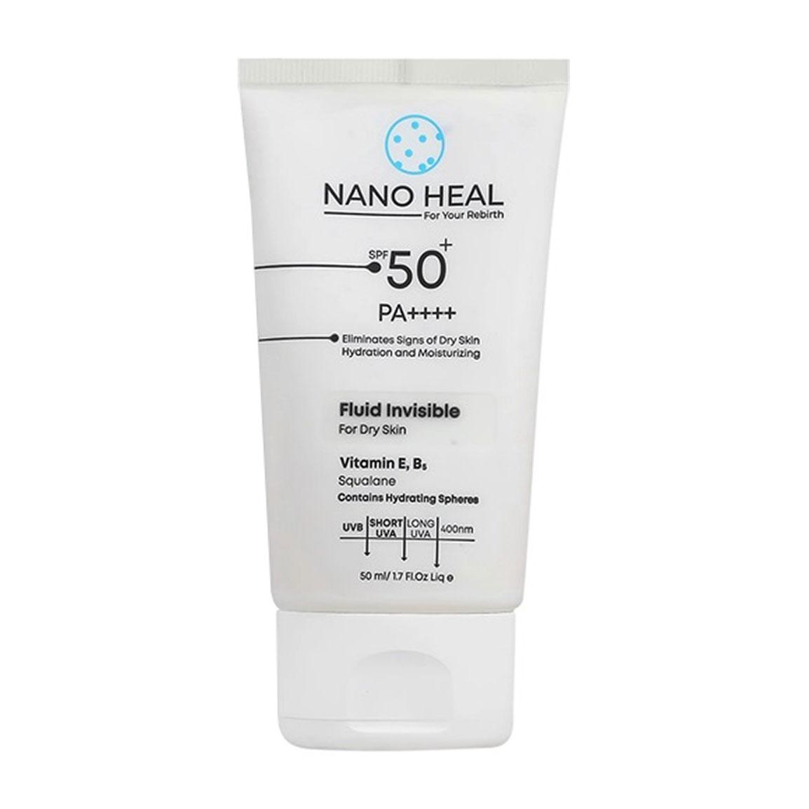 ضد آفتاب فلوئیدی بی رنگ مناسب پوست خشک با SPF50 حجم 50 میلی لیتر