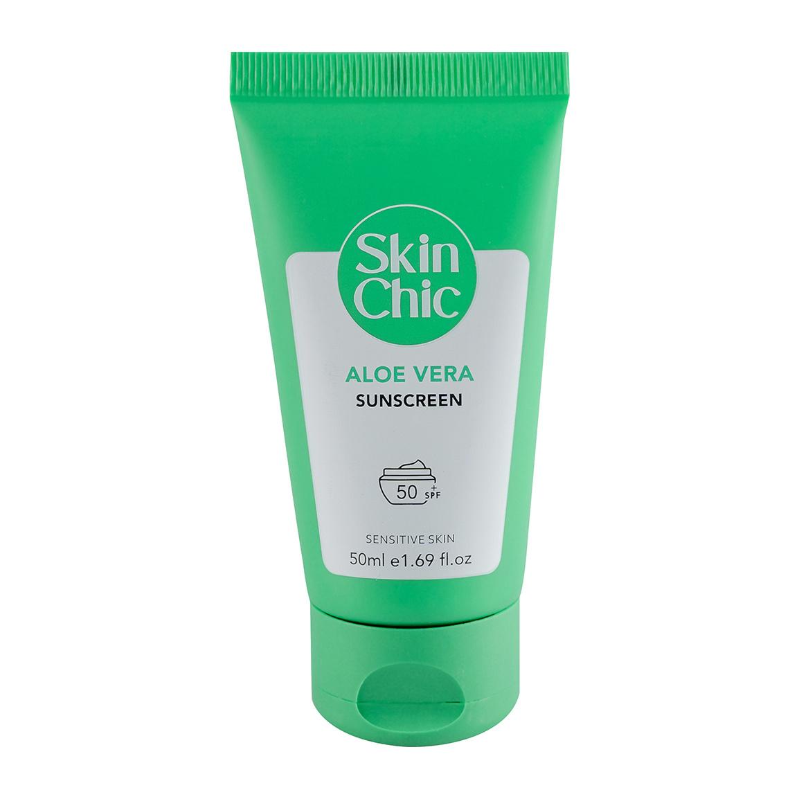 کرم ضد آفتاب دارای SPF 50 حاوی عصاره آلوئه ورا حجم 50 میلی لیتر