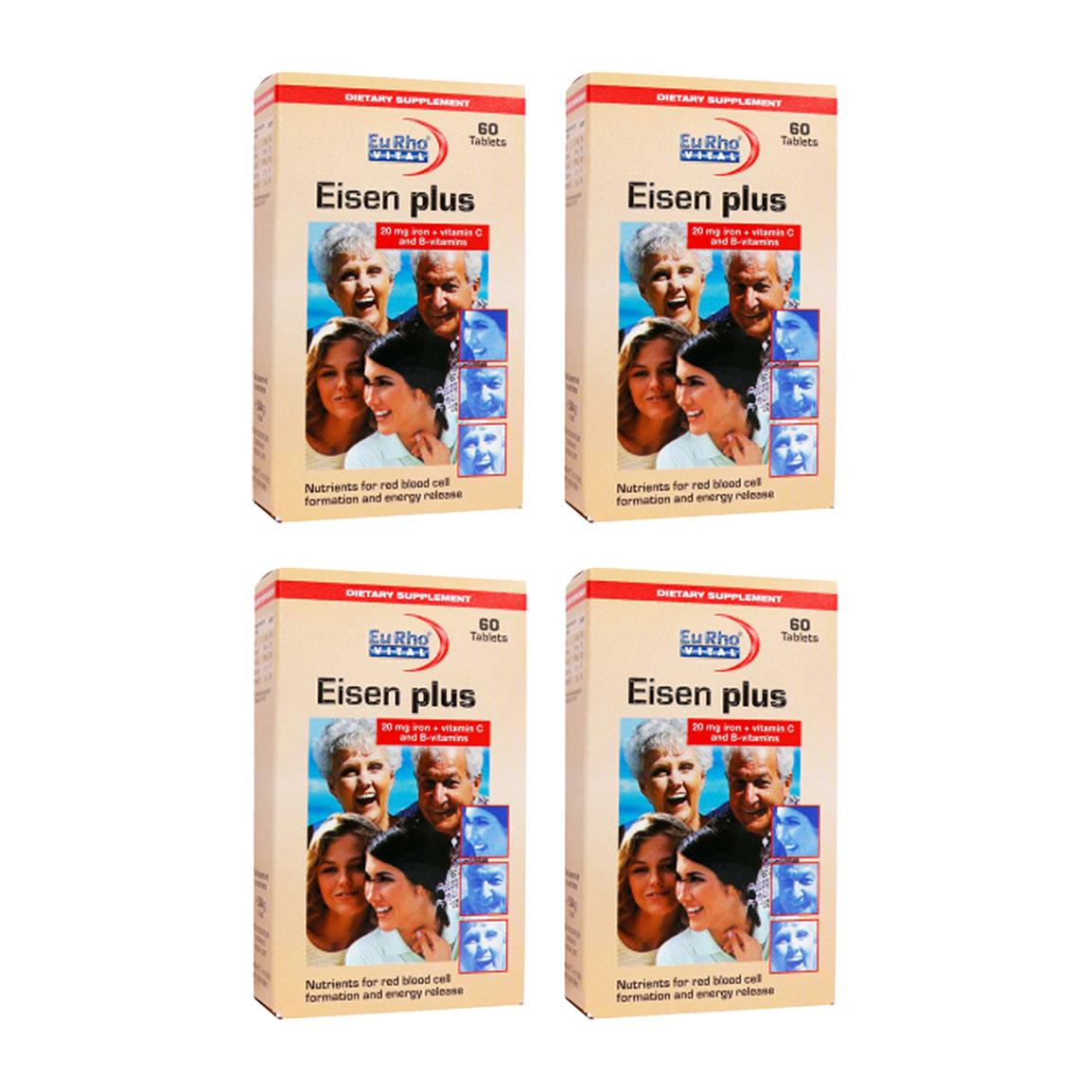 پک 4 عددی قرص آهن مدل Eisen Plus بسته 60 عددی