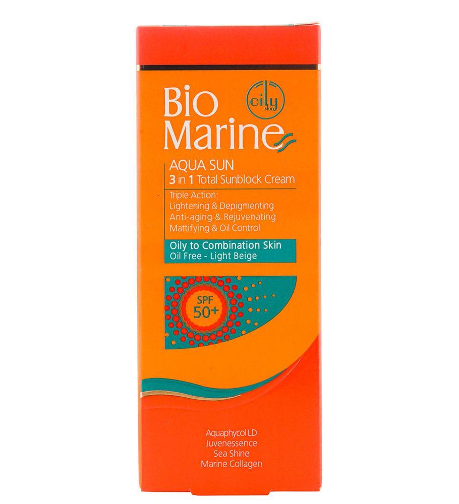 ضد آفتاب بژ روشن ضدچروک پوست چرب و مختلط SPF50 حجم 50میل بایو مارین — تصویر ۴