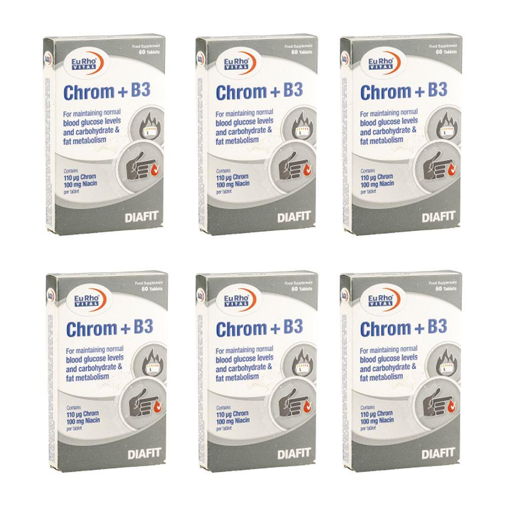 پک 6 عددی قرص Chrom + B3 بسته 60 عددی
