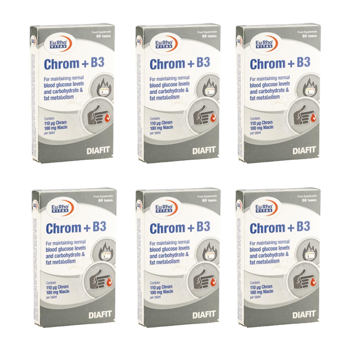 پک 6 عددی قرص Chrom + B3 بسته 60 عددی