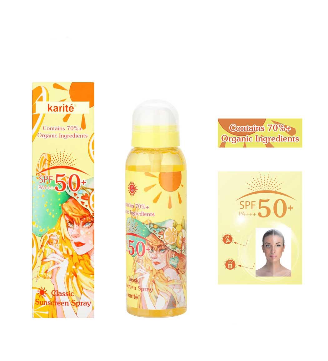 اسپری ضد آفتاب حاوی عصاره پرتقال SPF50 کاریته — تصویر ۲