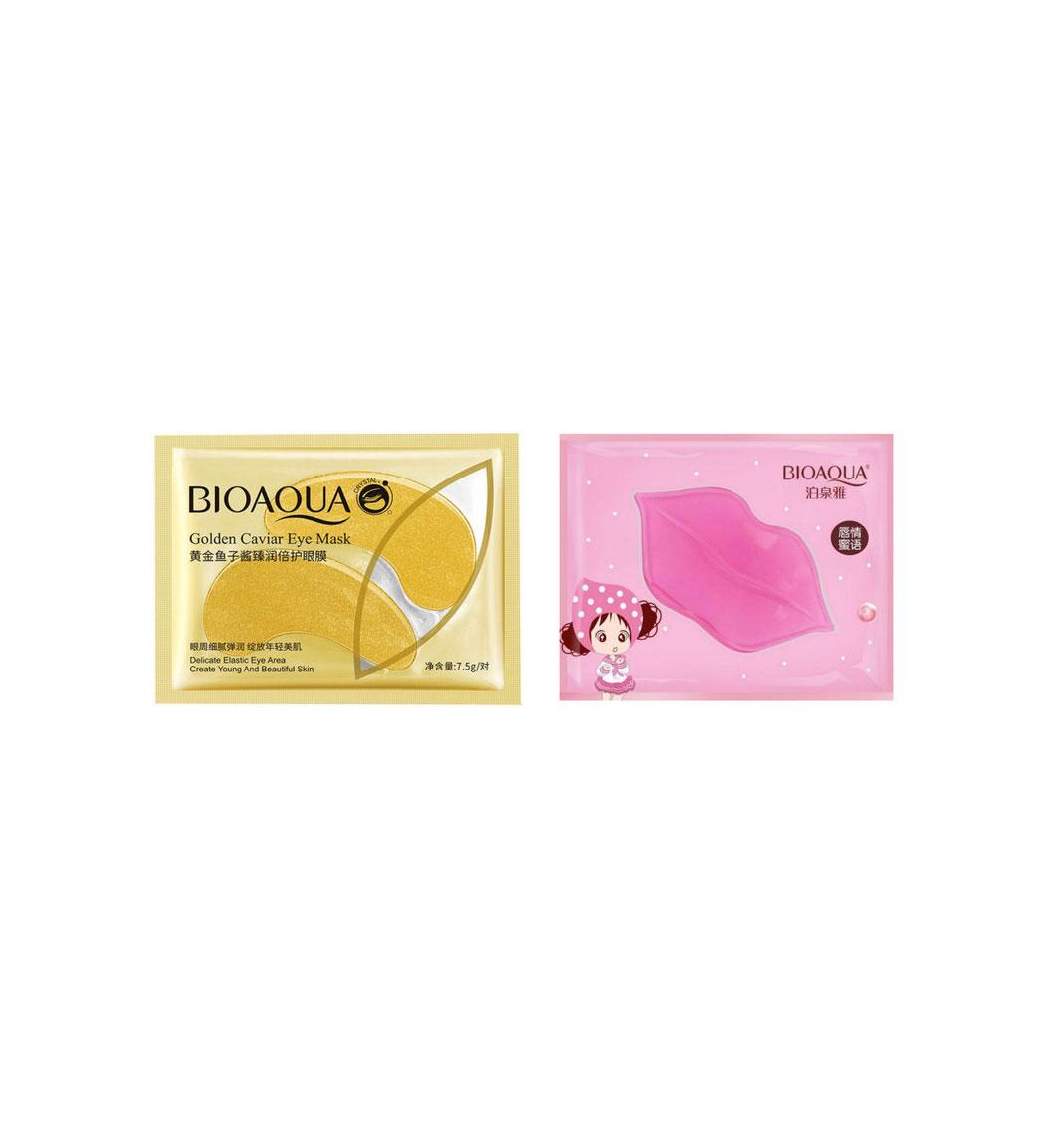 پک 2 عددی ماسک لب مدل Strawberry و ماسک زیر چشم مدل Golden Caviar