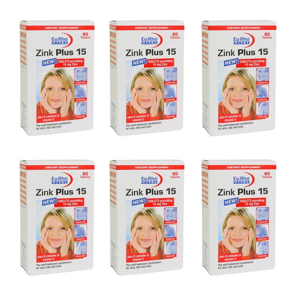 پک 6 عددی قرص Zink Plus 15 بسته 60 عددی