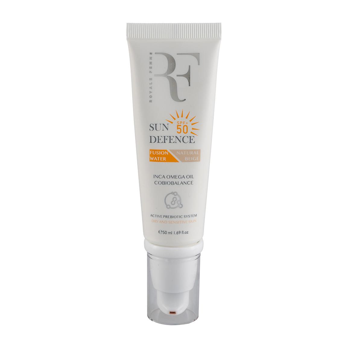 کرم ضد آفتاب رنگی با SPF 50 مناسب پوست خشک و حساس حجم 50 میلی لیتر