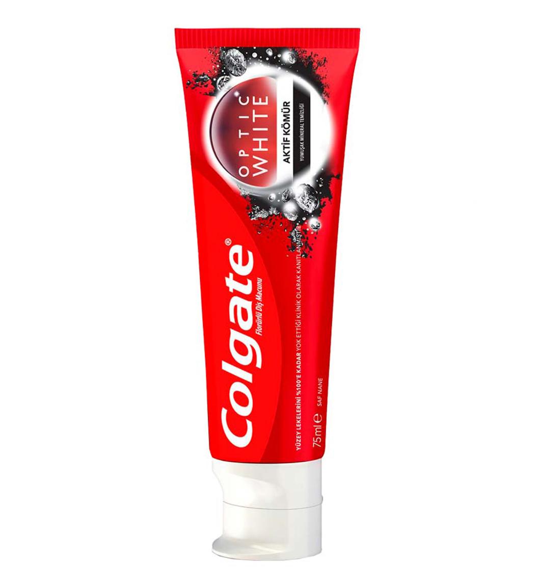 خمیر دندان سفید کننده زغالی کلگیت مدل Optic White حجم 50 میل