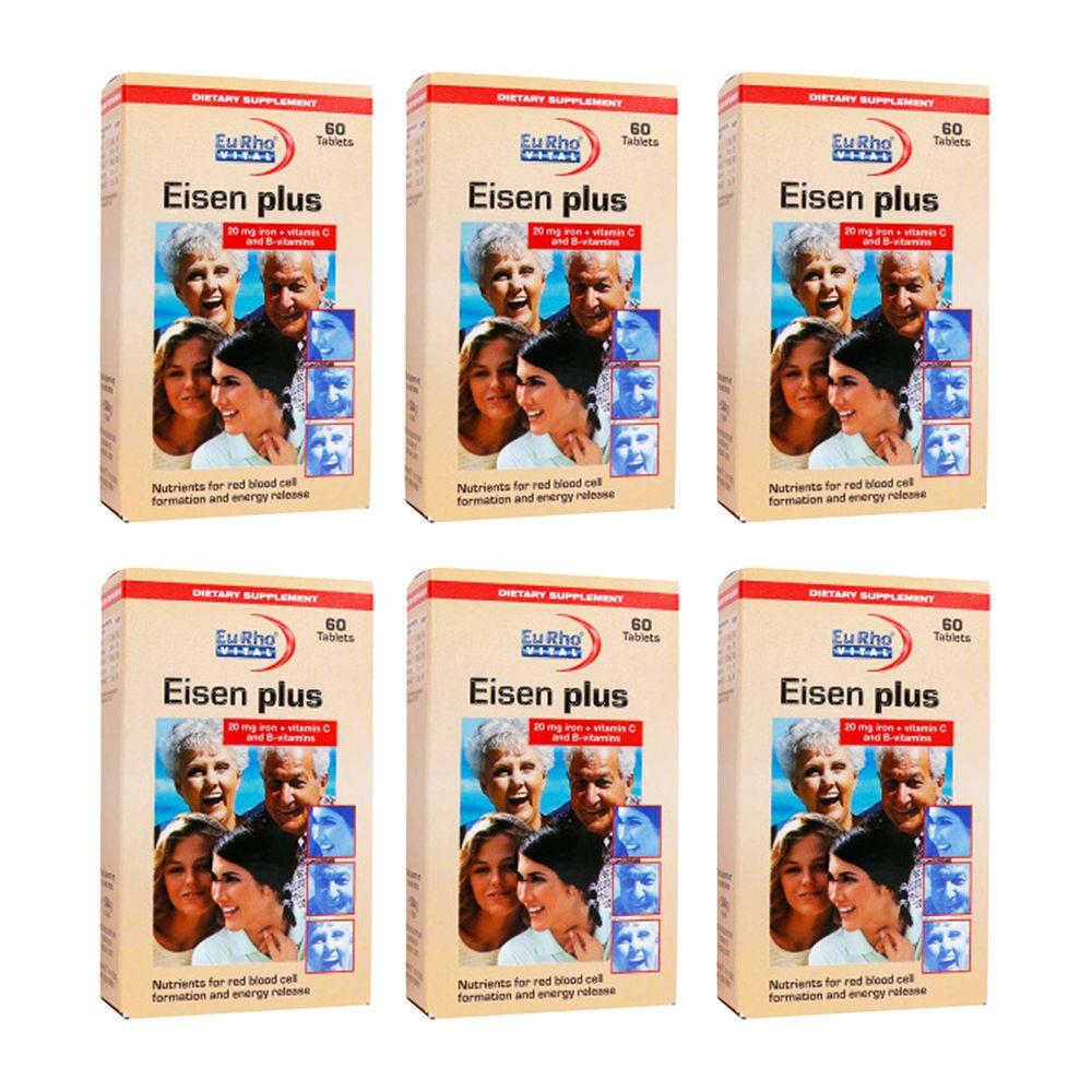 پک 6 عددی قرص آهن مدل Eisen Plus بسته 60 عددی