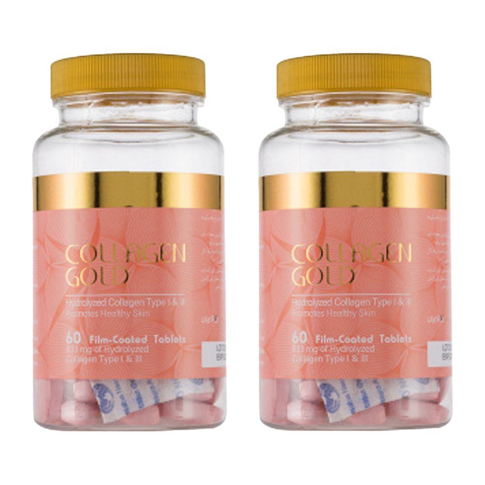 پک دو عددی قرص کلاژن گلد collagen gold بسته 60 عددی آدریان — تصویر ۱