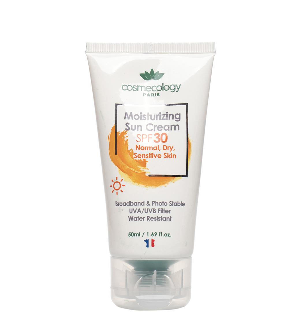 کرم ضد آفتاب مرطوب کننده مناسب پوست خشک معمولی و حساس دارای spf 30 حجم 50 میل