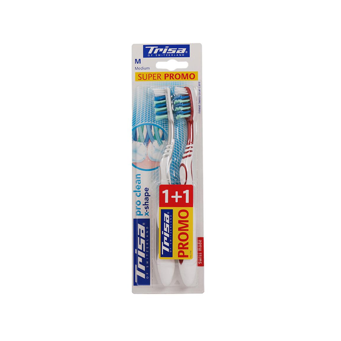 مسواک مدل Extra Pro Clean X-Shape با برس متوسط بسته 2 عددی
