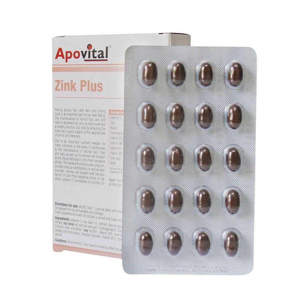 کپسول Zinc Plus بسته 40 عددی آپوویتال — تصویر ۲