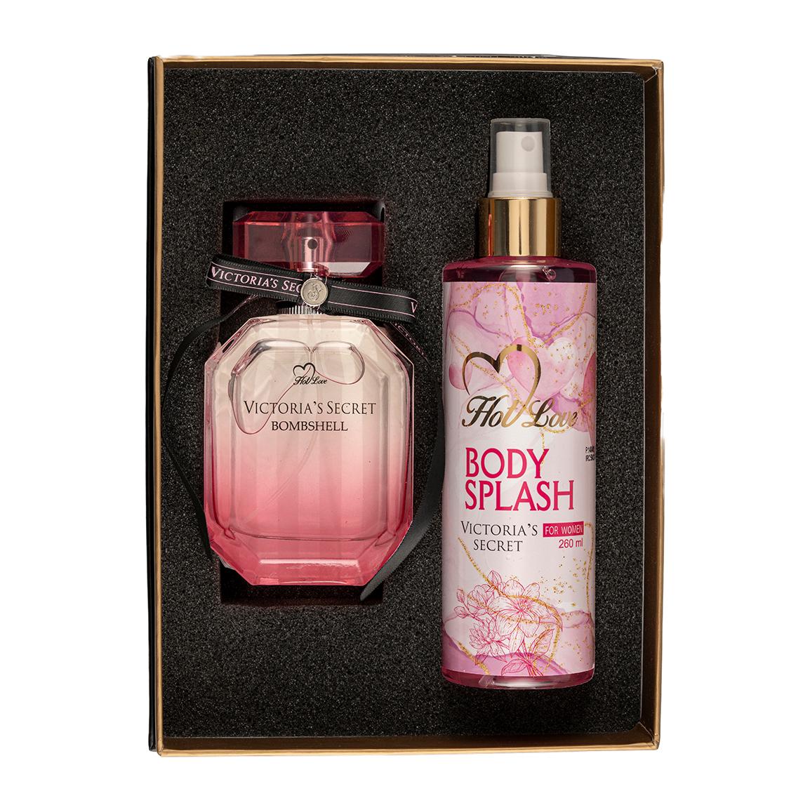 پک 2 عددی ادوپرفیوم زنانه مدل Victoria Secret Bombshell و بادی اسپلش زنانه مدل Victorias Secret