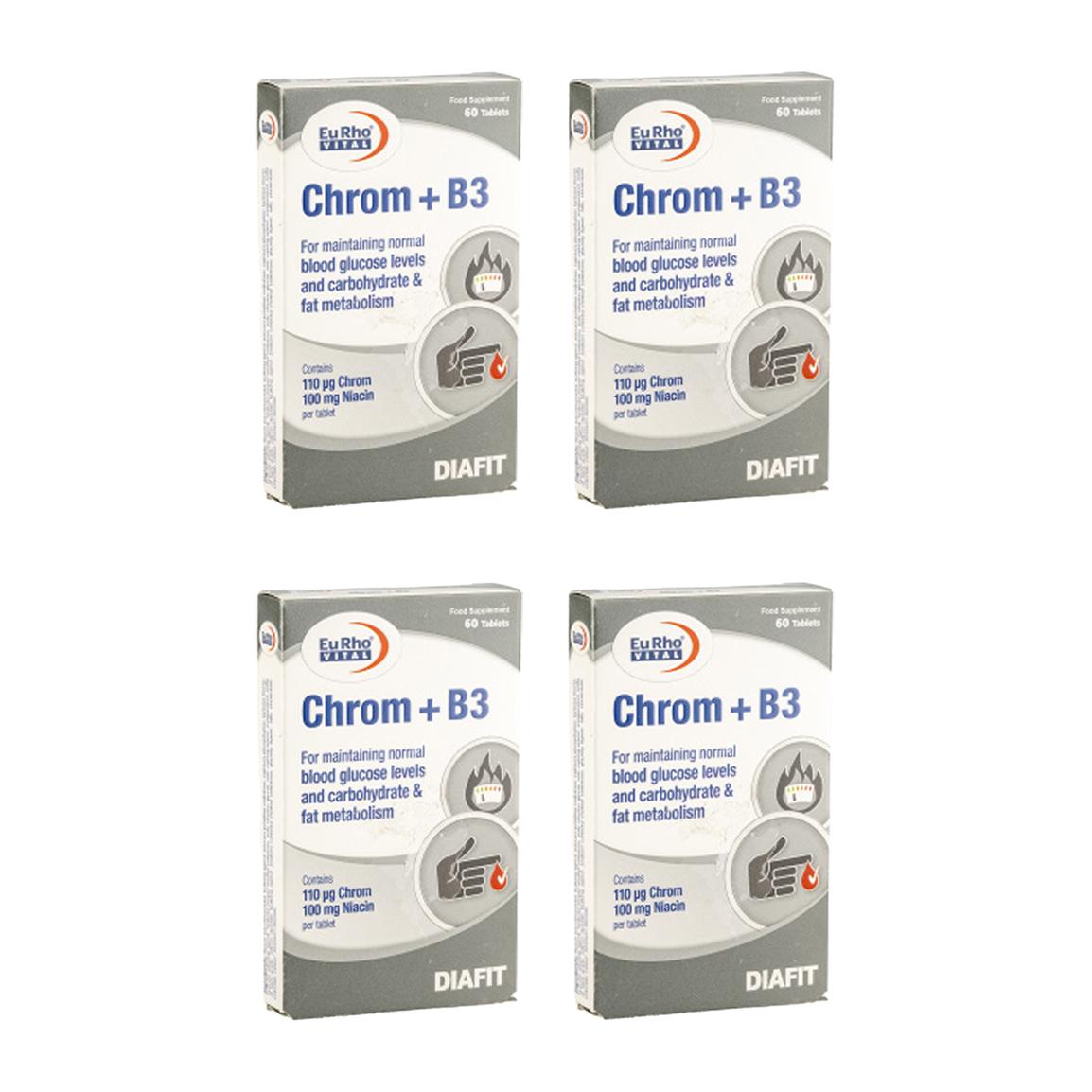 پک 4 عددی قرص Chrom + B3 بسته 60 عددی