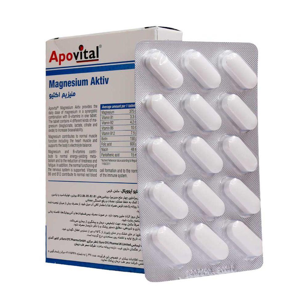 قرص Magnesium Aktiv بسته 30 عددی آپوویتال — تصویر ۲