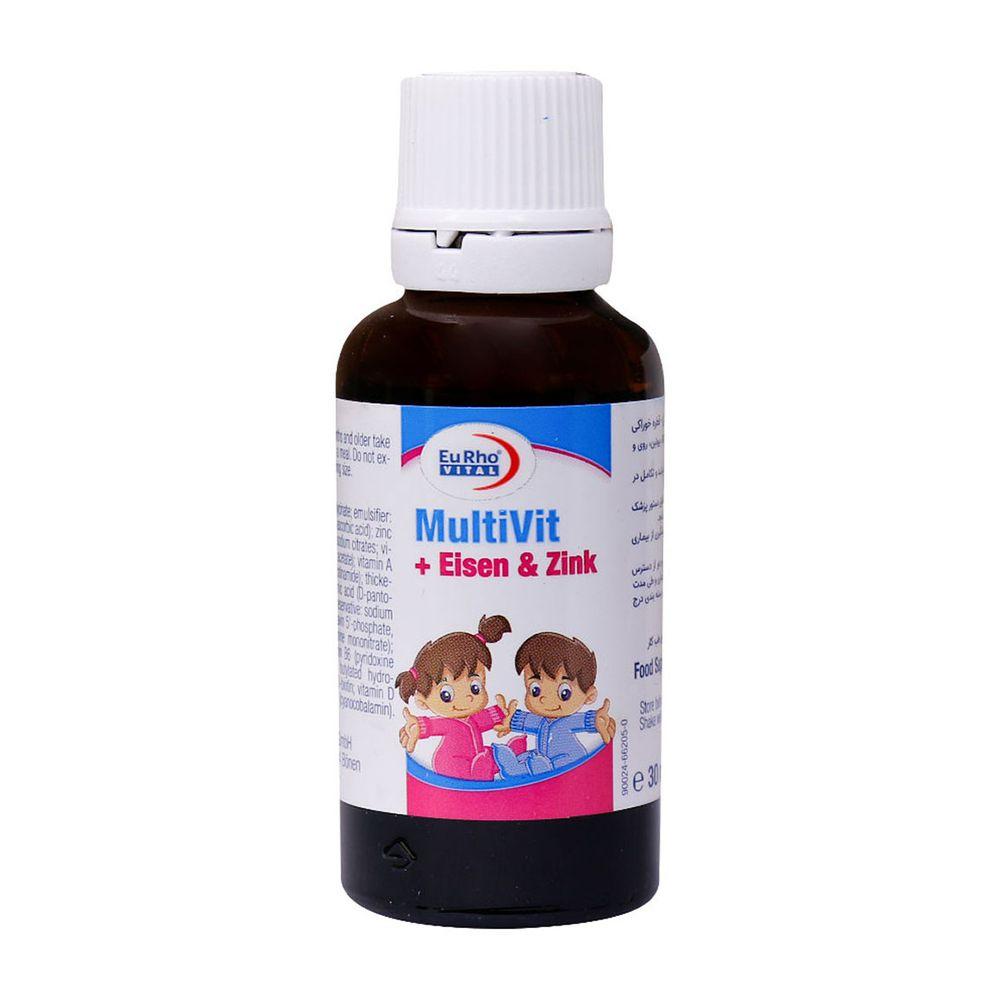 قطره مولتی ویت و آیزن و زینک حجم 30 میلی لیتر یوروویتال — تصویر ۱