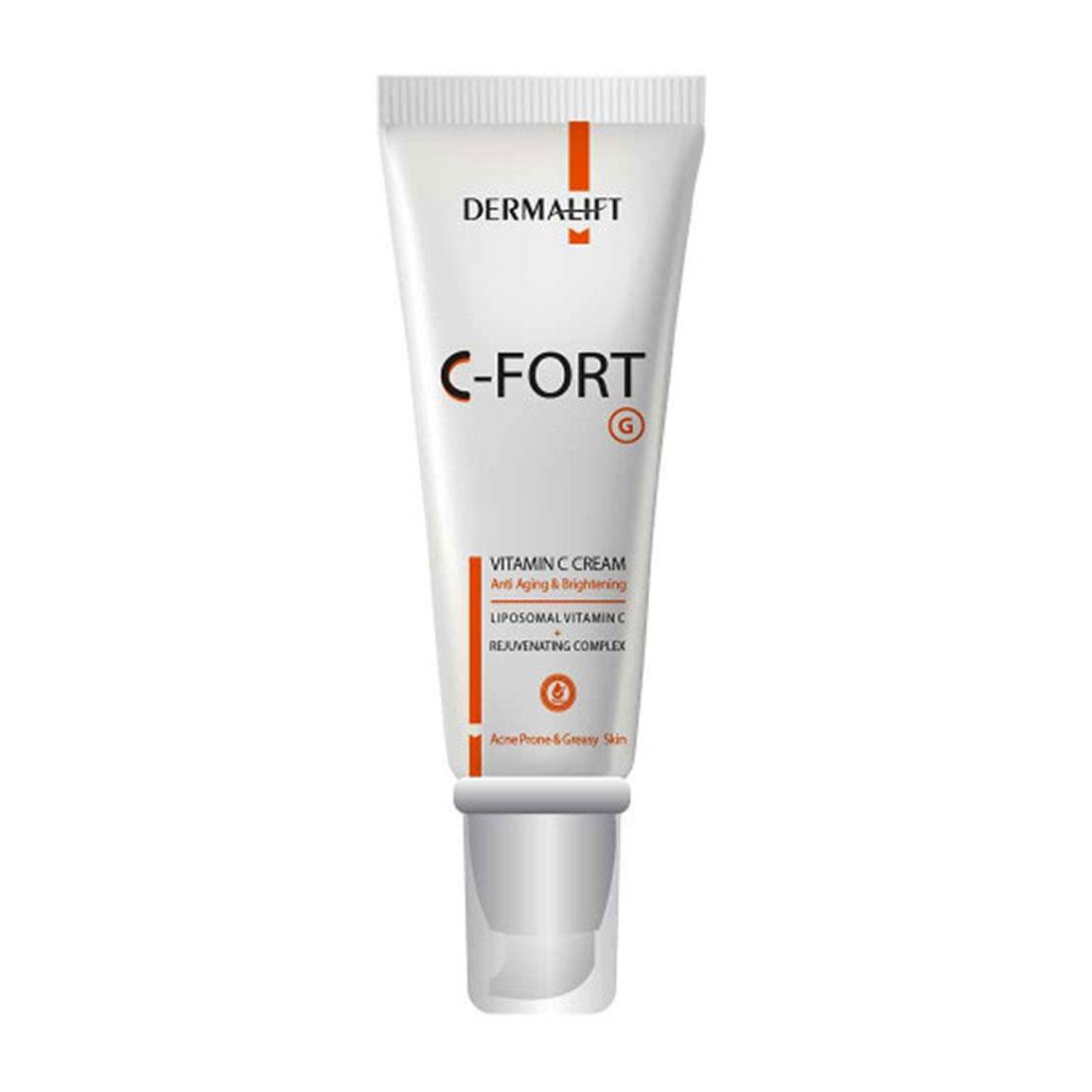 کرم صورت مدل C-Fort حاوی ویتامین C مناسب پوست چرب حجم 40 میلی لیتر