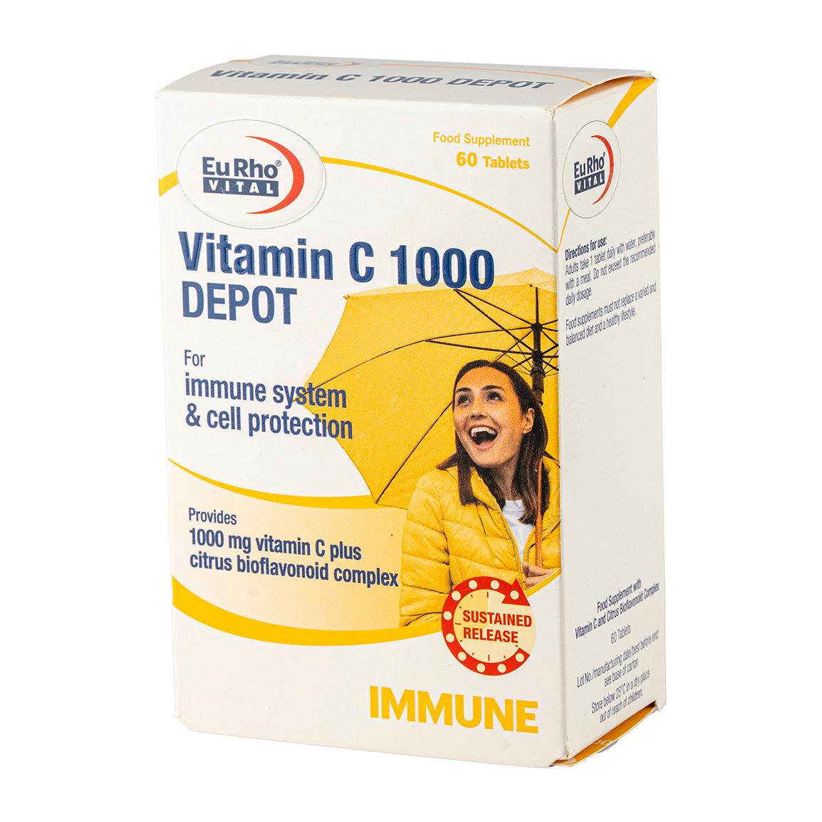 قرص ویتامین C 1000 میلی گرم دپو بسته 60 عدد